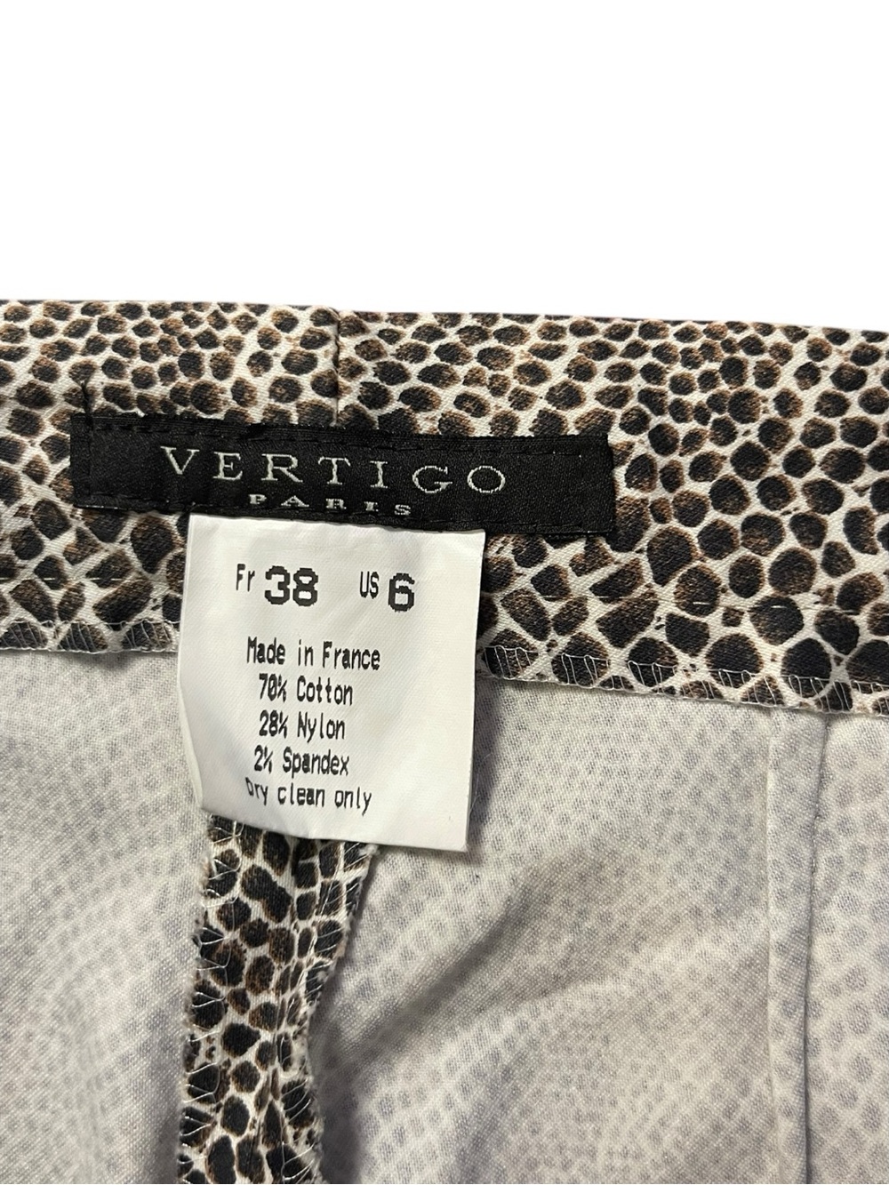 Vertigo Paris Snake Print Wide Leg Pants Women’s US 6 Made in France - Picture 5 of 7